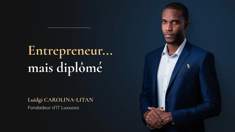 Luidgi Carolina-Litan delivering the graduation speech for his Master in Entrepreneurship